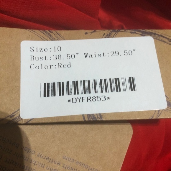 NWT JJ’s House A-line Princess square neckline with crystal brooch dress size 10 - Picture 10 of 10